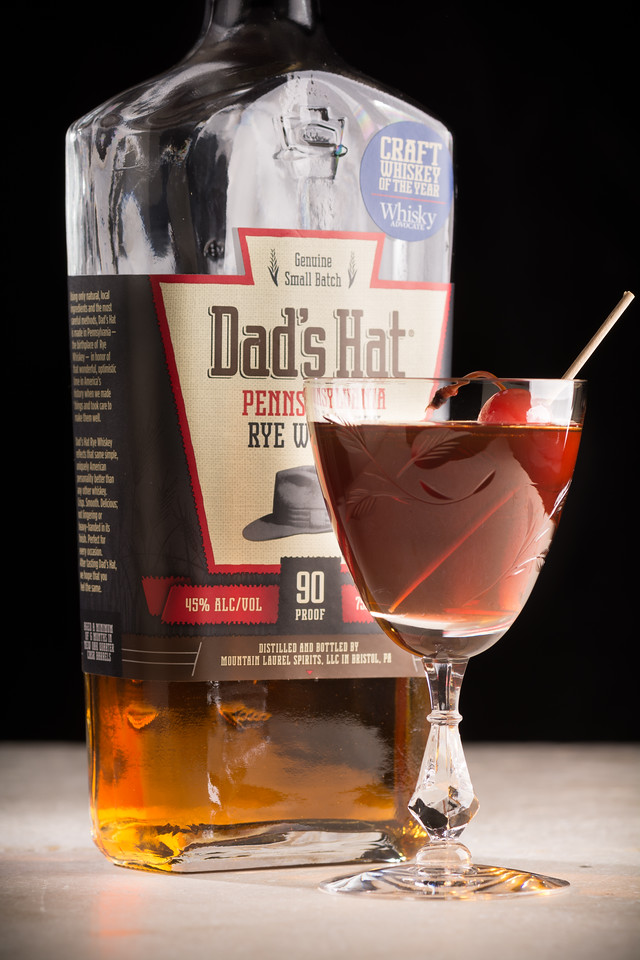 The Brooklyn Cocktail, made with Dad's Hat 90 proof Pennsylvania Rye Whiskey. Photo © 2018 Douglas M. Ford. All rights reserved.