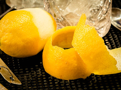 The Brandy Crusta - lemon peel garnish, photo © 2015 Douglas M. Ford. All rights reserved.